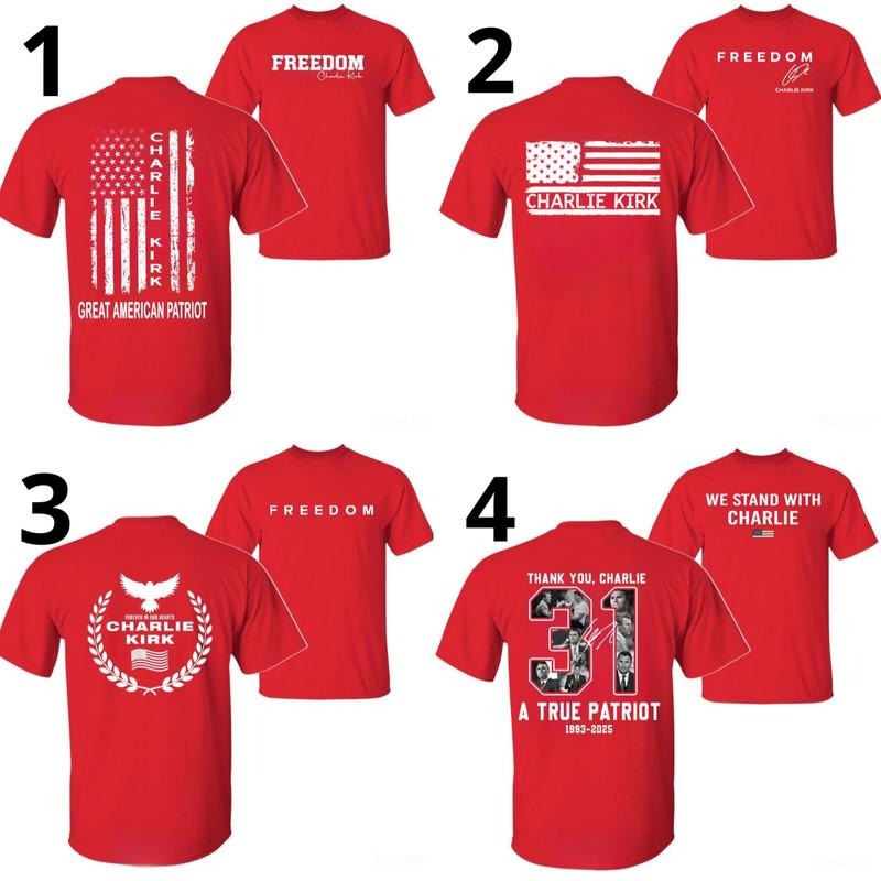 Red October 14th As CJK Day C.K. Charlie Kirk Freedom - Adult & Kids T-Shirts, Sweatshirts & Hoodies apparel design preview 1