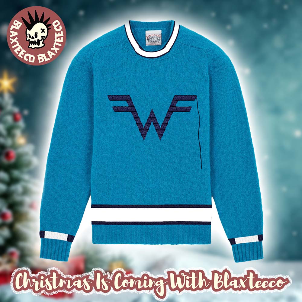 Weezer Big Logo Blue Ugly Christmas Sweater - Holiday Gift product image