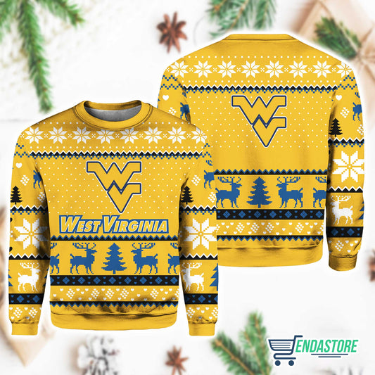 West Virginia Mountaineers Christmas Personalized 3D Ugly Christmas Sweater - Holiday Gift product image