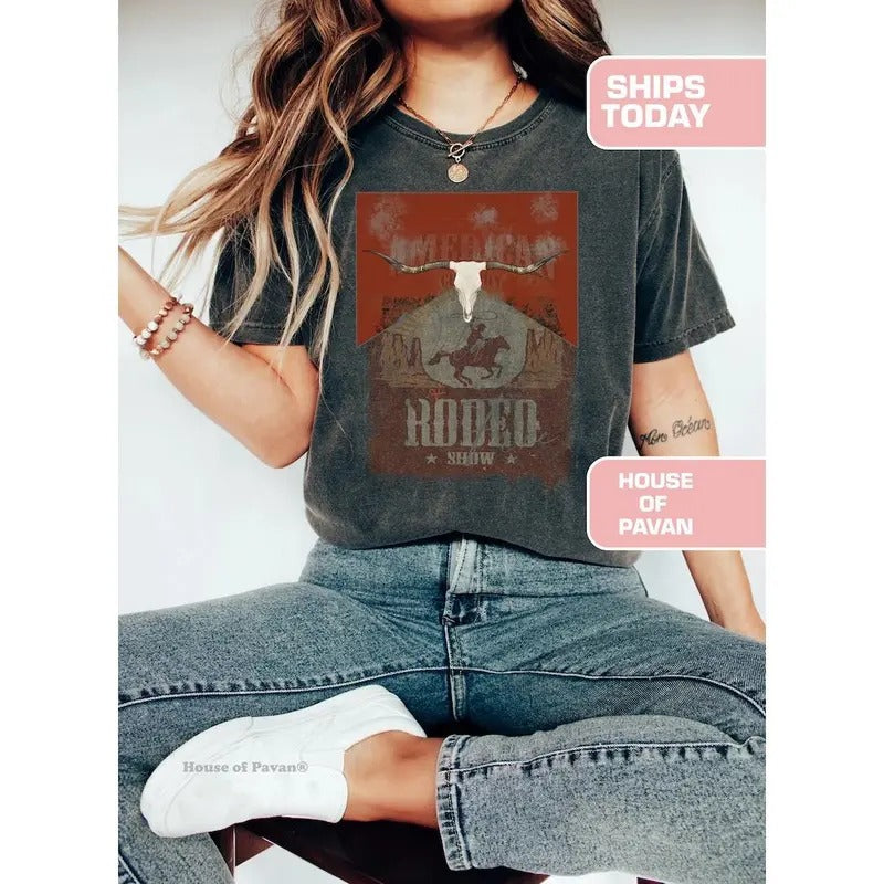 Western American Rodeo Vintage Inspired Retro Cotton - Adult & Kids T-Shirts, Sweatshirts & Hoodies apparel design preview 1