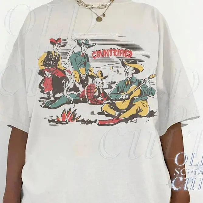 Western Cowboy Retro Vintage 90s Country Farmer Rodeo - Adult & Kids T-Shirts, Sweatshirts & Hoodies apparel design preview 1