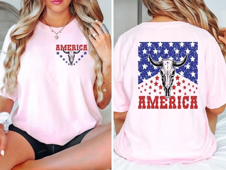 Western Fourth July 4th USA Retro America Country - Adult & Kids T-Shirts, Sweatshirts & Hoodies apparel design preview 1