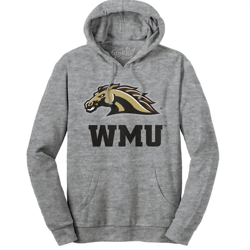Western Michigan University Broncos Hooded Gray - Adult & Kids T-Shirts, Sweatshirts & Hoodies apparel design preview 1