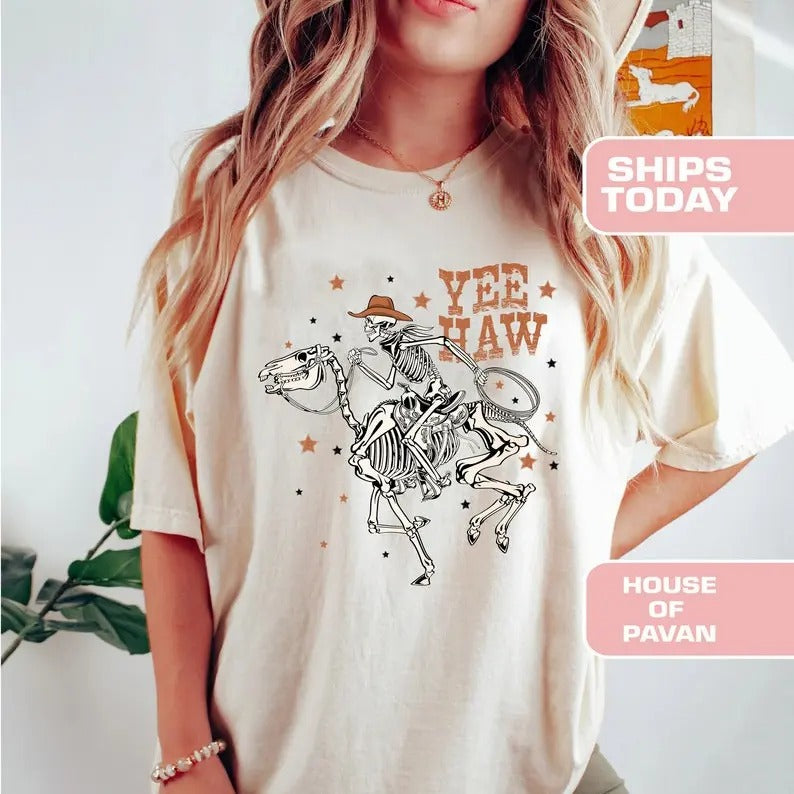 Western Rodeo Yeehaw Cowboy Retro Boho Vintage Cotton - Adult & Kids T-Shirts, Sweatshirts & Hoodies apparel design preview 1
