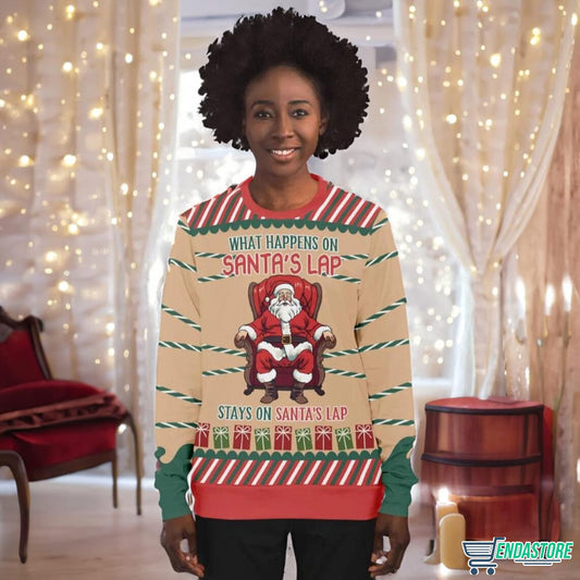 What Happens on Santa’s Lap 3D Ugly Christmas Sweater - Holiday Gift product image