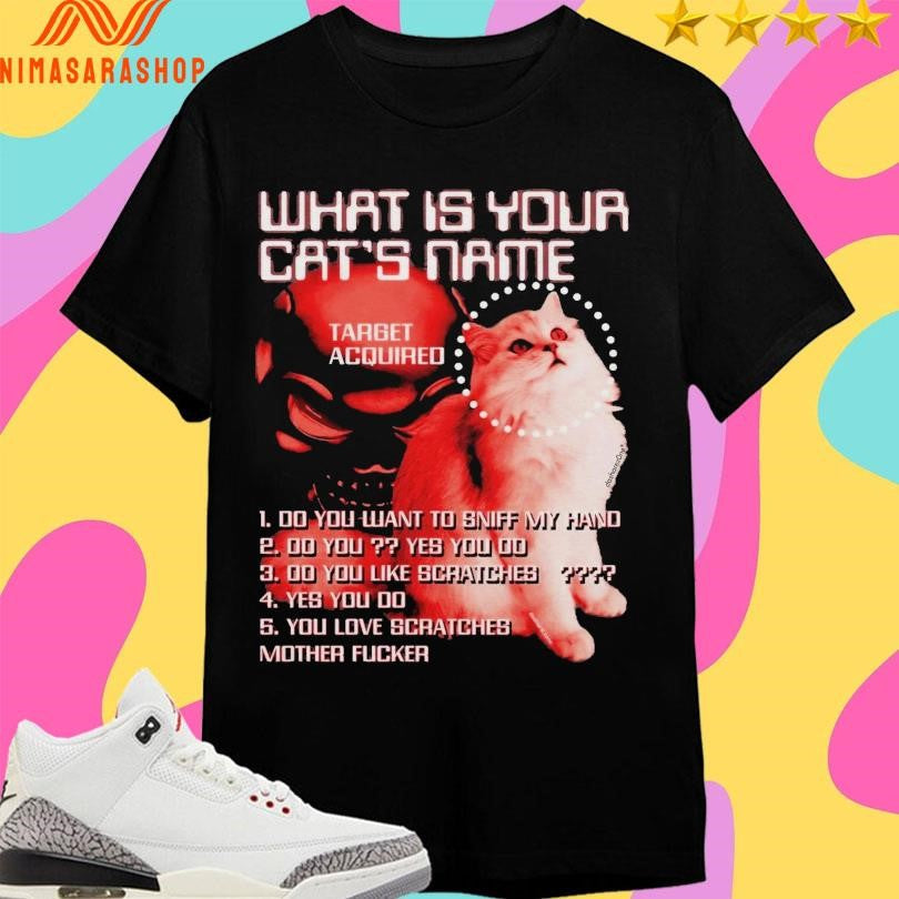 What Is Your Cats Name Target Acquired Skull Cat - Adult & Kids T-Shirts, Sweatshirts & Hoodies apparel design preview 1