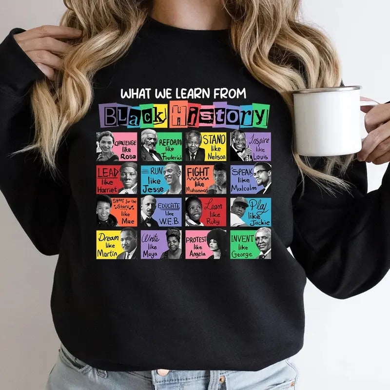 What We Learn Black History Month Lives Matter - Adult & Kids T-Shirts, Sweatshirts & Hoodies apparel design preview 1