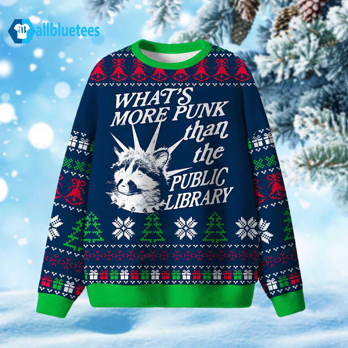 What’s More Punk Than The Public Library Ugly Christmas Sweater - Holiday Gift product image