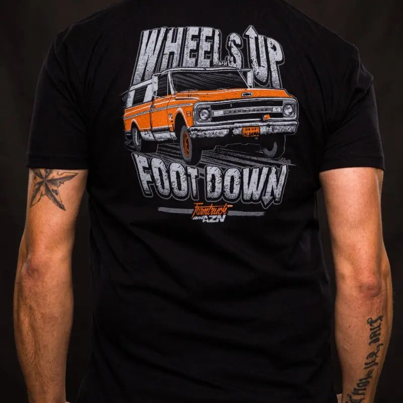 Wheels Up Foot Down! Farmtruck Vintage Cotton - Adult & Kids T-Shirts, Sweatshirts & Hoodies apparel design preview 1