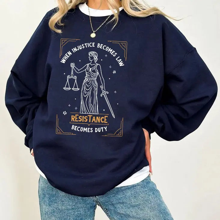 When Injustice Becomes Law Resistance Duty Feminist - Adult & Kids T-Shirts, Sweatshirts & Hoodies apparel design preview 1