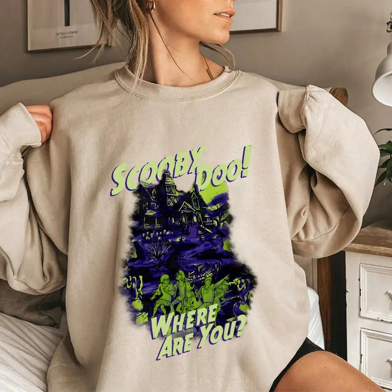 Where Are You Scooby Doo Scary Halloween Trick Treat - Adult & Kids T-Shirts, Sweatshirts & Hoodies apparel design preview 1