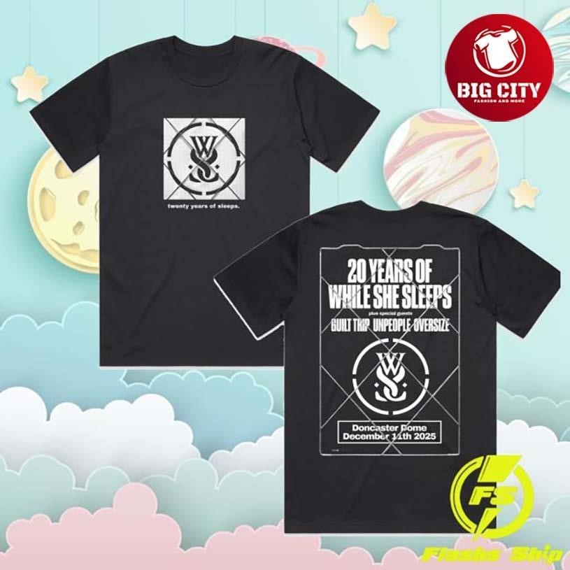 While She Sleeps Doncaster Dome Show Two Sided - Adult & Kids T-Shirts, Sweatshirts & Hoodies apparel design preview 1