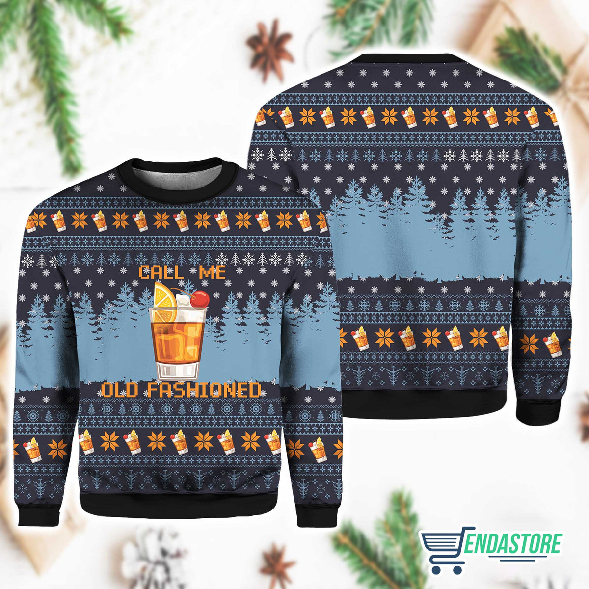 Whiskey Call Me Old Fashioned Ugly Christmas Sweater - Holiday Gift product image 2