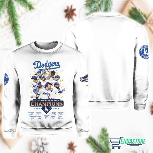 White-Dodger Back To Back Champions World Series Sweatshirt 3D Sweater - Gift Idea product image