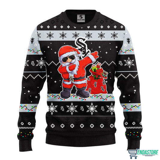 White Sox Dabbing Santa Claus 3D Ugly Christmas Sweater - Holiday Gift product image