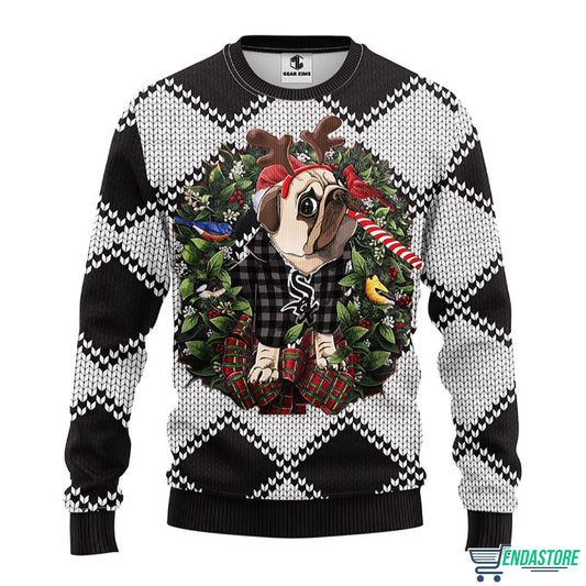 White Sox Pub Dog 3D Ugly Christmas Sweater - Holiday Gift product image