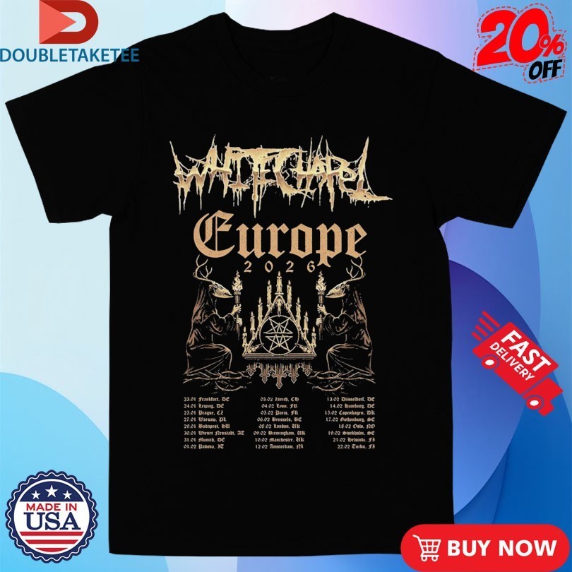 Whitechapel Europe And UK Tour 2026 Hunt Kill Feast - Adult & Kids T-Shirts, Sweatshirts & Hoodies apparel design preview 1
