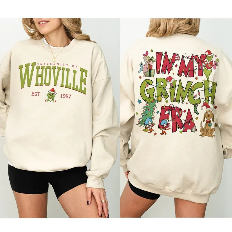 Whoville University My Grinch Era Grinchmas Movie - Adult & Kids T-Shirts, Sweatshirts & Hoodies apparel design preview 1