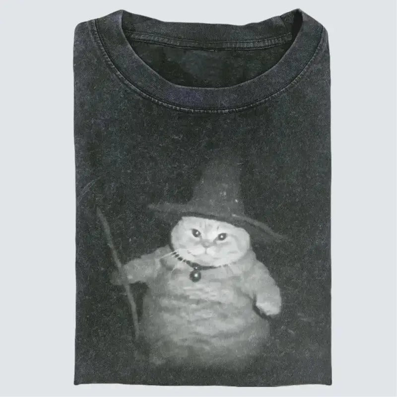 Wi!.Zard Cat Vintage Meme Cr!Nge Funny Dumb Movie Fan - Adult & Kids T-Shirts, Sweatshirts & Hoodies apparel design preview 1