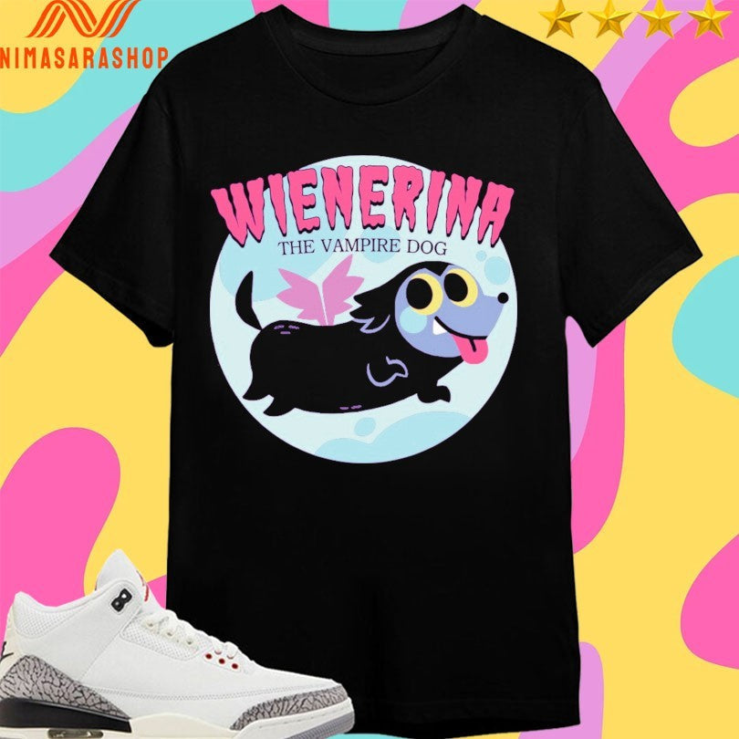 Wienerina The Vampire Dog - Adult & Kids T-Shirts, Sweatshirts & Hoodies apparel design preview 1