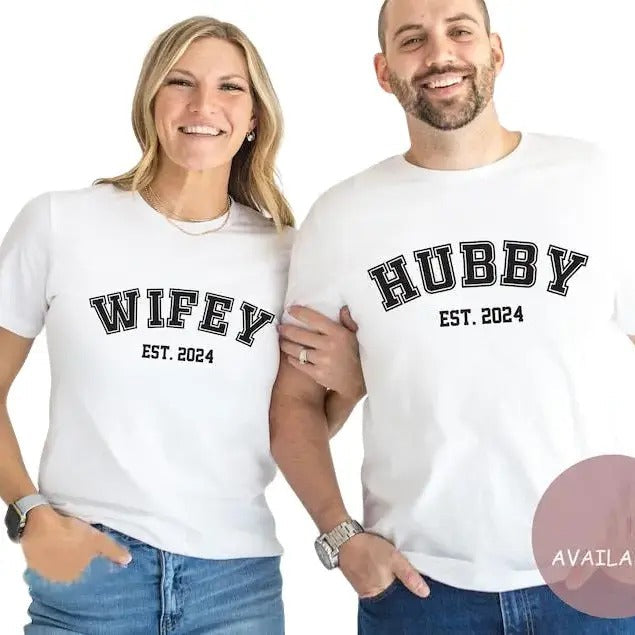 Wifey Hubby Honeymoon Bridal Wife Bride Mr Mrs - Adult & Kids T-Shirts, Sweatshirts & Hoodies apparel design preview 1