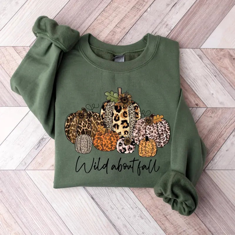 Wild About Fall Pumpkin Happy Thanksgiving Mom - Adult & Kids T-Shirts, Sweatshirts & Hoodies apparel design preview 1