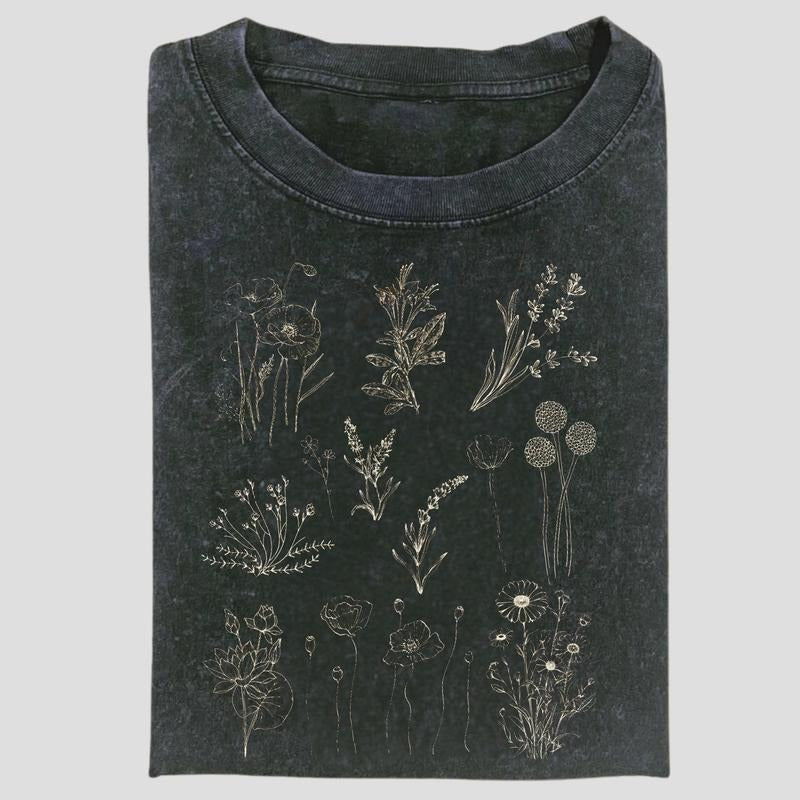 Wild Flowers 90s Vintage Retro Y2k Botanical Garden - Adult & Kids T-Shirts, Sweatshirts & Hoodies apparel design preview 1
