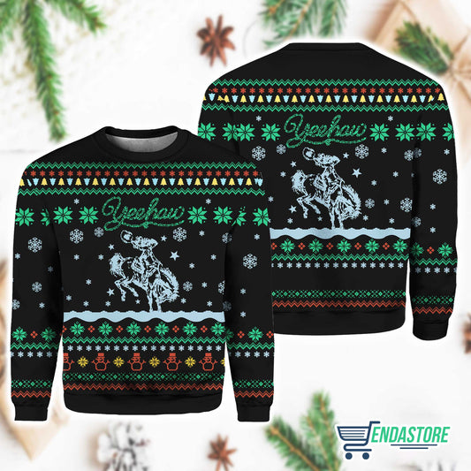 Wild West Winter Wonderland 3D Ugly Christmas Sweater - Holiday Gift product image