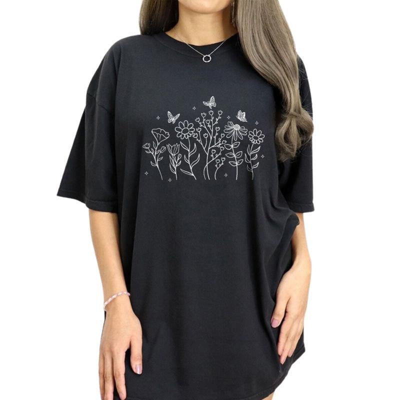 Wildflower Botanical Floral Nature Lover Minimalist - Adult & Kids T-Shirts, Sweatshirts & Hoodies apparel design preview 1