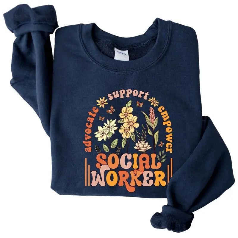Wildflower Social Worker School Sayings Low Battery - Adult & Kids T-Shirts, Sweatshirts & Hoodies apparel design preview 1