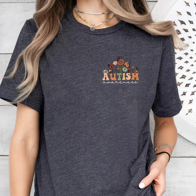 Wildflowers Autism Awareness Education Neurodiversity - Adult & Kids T-Shirts, Sweatshirts & Hoodies apparel design preview 1