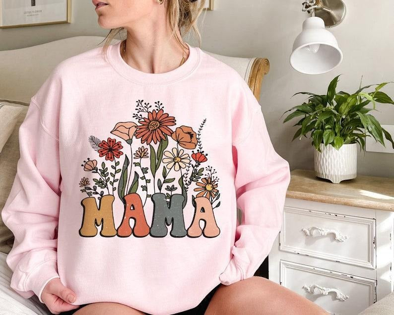 Wildflowers Mama Retro Mom Best Price - Adult & Kids T-Shirts, Sweatshirts & Hoodies apparel design preview 1