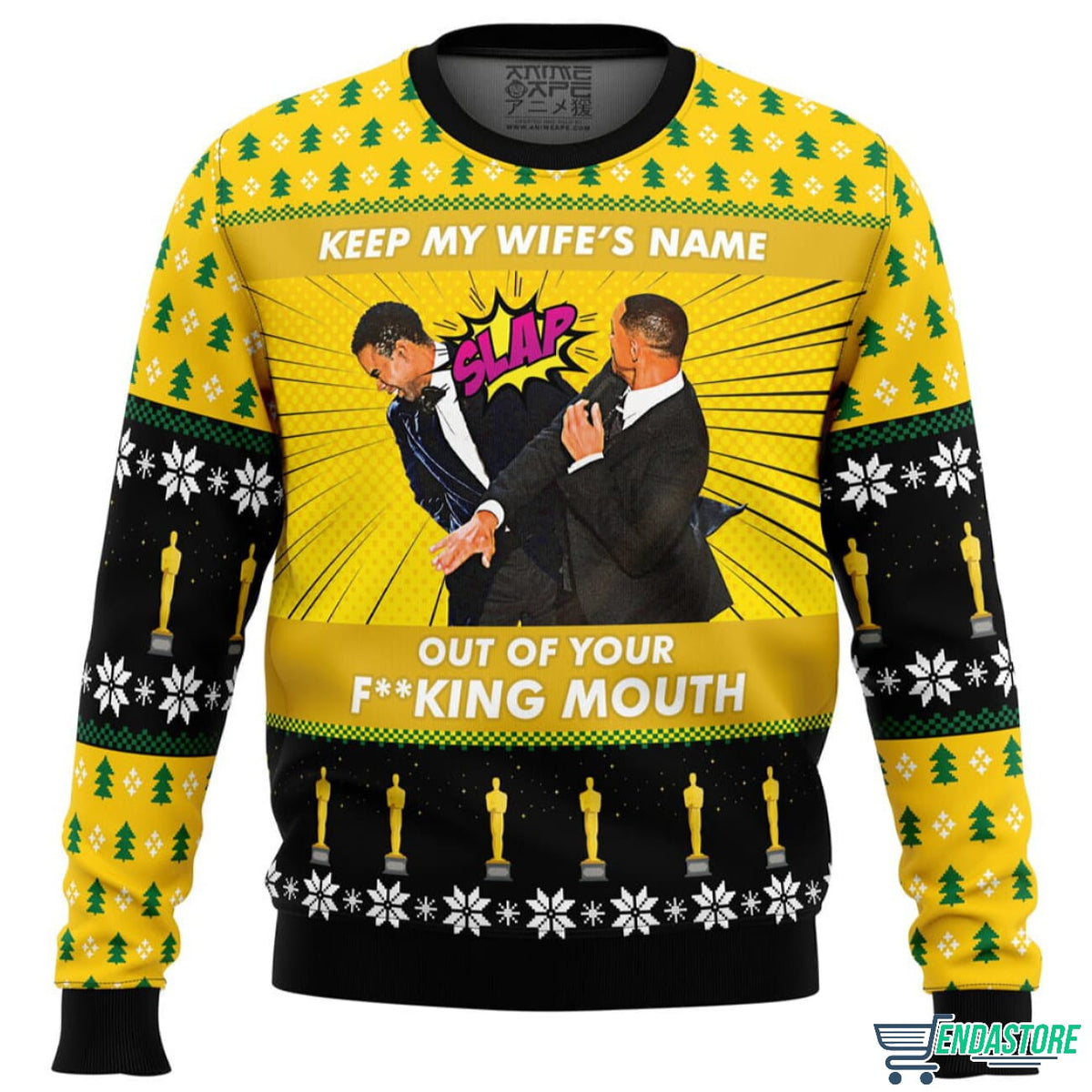 Will Smith Slaps Chris Rock Meme 3D Christmas Sweater - Holiday Gift product image