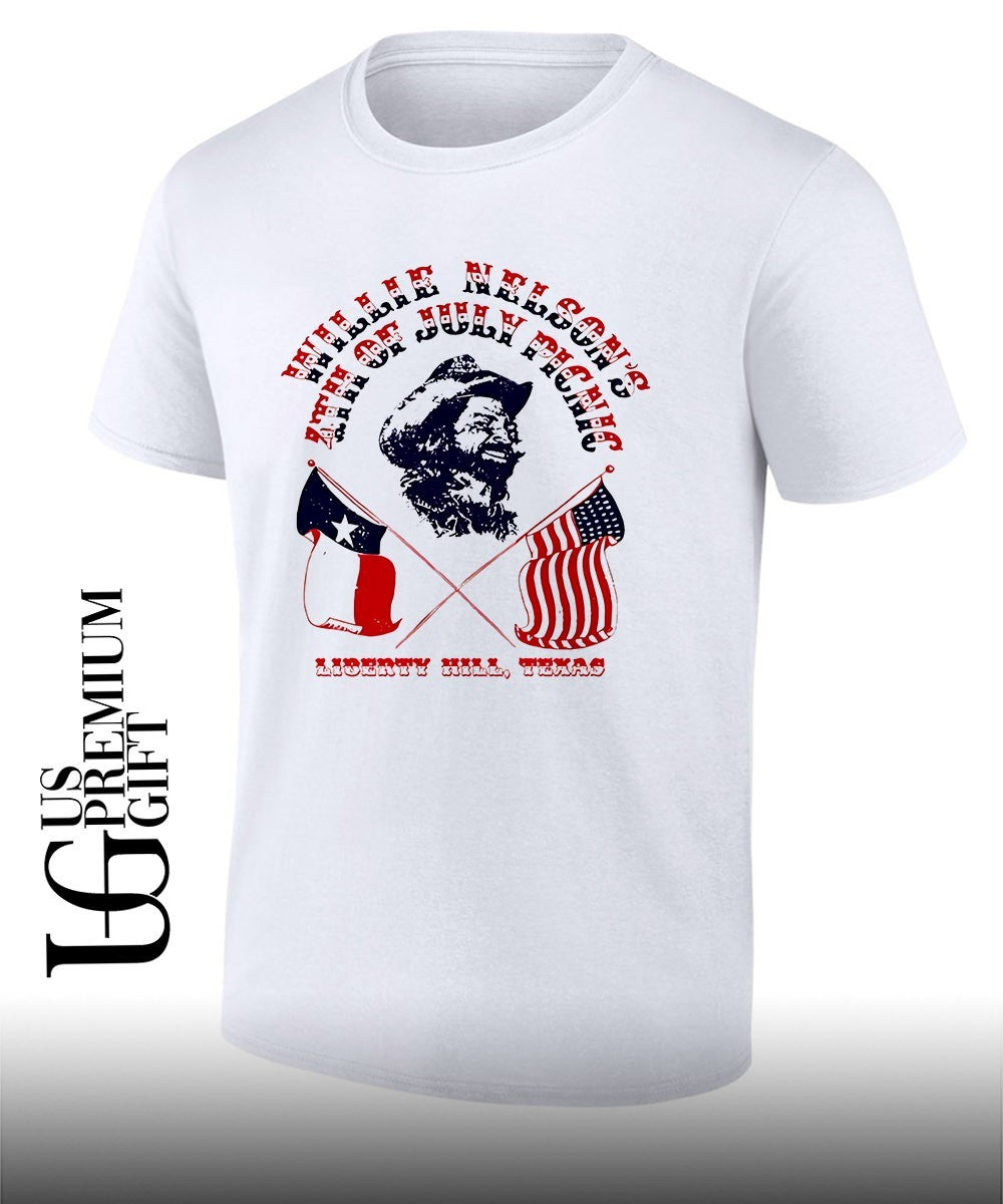 Willie Nelson 1975 4th of July Picnic Band - Adult & Kids T-Shirts, Sweatshirts & Hoodies apparel design preview 1