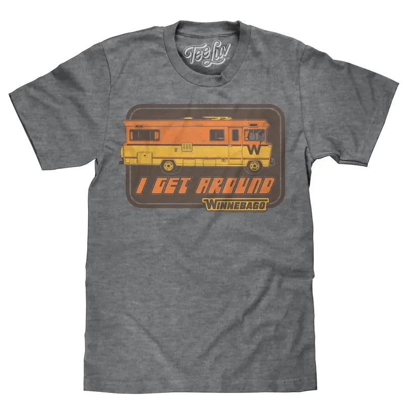 Winnebago "I Get Around" Gray - Adult & Kids T-Shirts, Sweatshirts & Hoodies apparel design preview 1