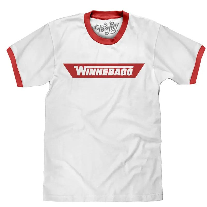 Winnebago RV Logo Ringer White Red - Adult & Kids T-Shirts, Sweatshirts & Hoodies apparel design preview 1