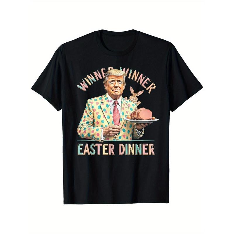 Winner Easter Dinner Funny Trump Bunny Spring Eggs - Adult & Kids T-Shirts, Sweatshirts & Hoodies apparel design preview 1