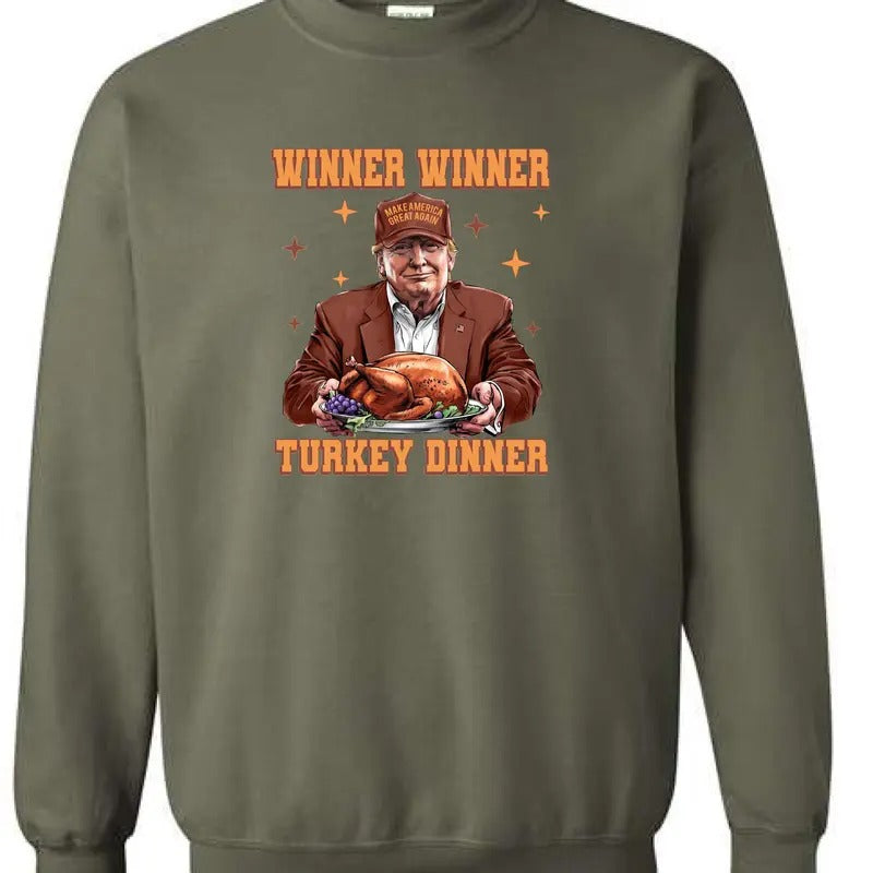 Winner Turkey Dinner Cotton Menswear - Adult & Kids T-Shirts, Sweatshirts & Hoodies apparel design preview 1
