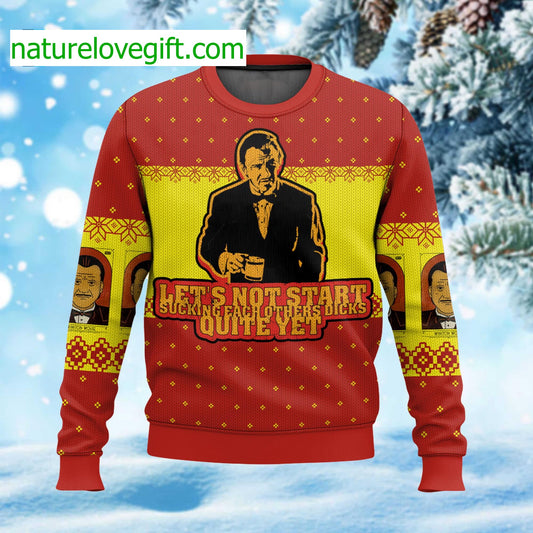 Winston Wolf Let’s Not Start Ugly Christmas Sweater - Holiday Gift product image
