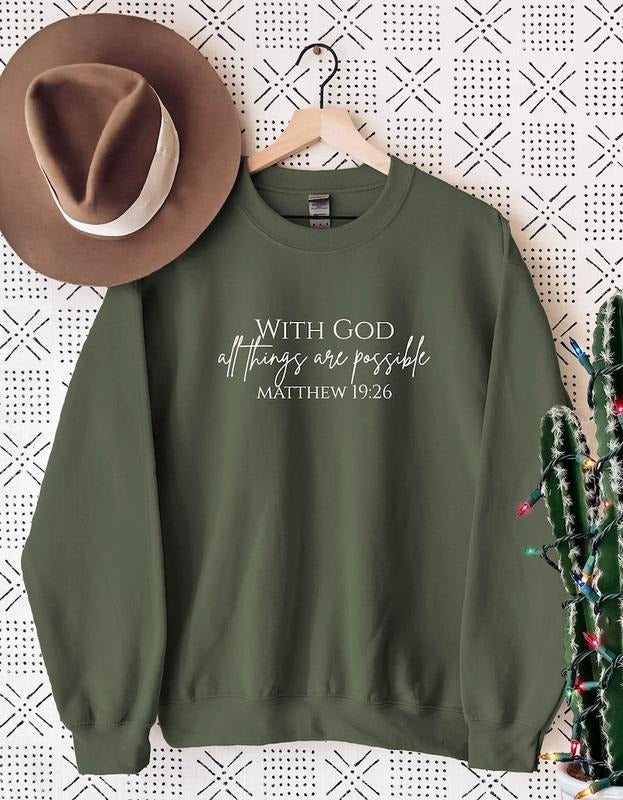 God All Things Are Possible Biblical Christian Jesus - Adult & Kids T-Shirts, Sweatshirts & Hoodies apparel design preview 1