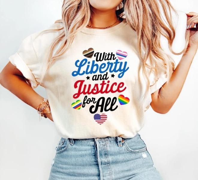 Liberty Justice All Fundemantal Rights BLM Antiracism - Adult & Kids T-Shirts, Sweatshirts & Hoodies apparel design preview 1