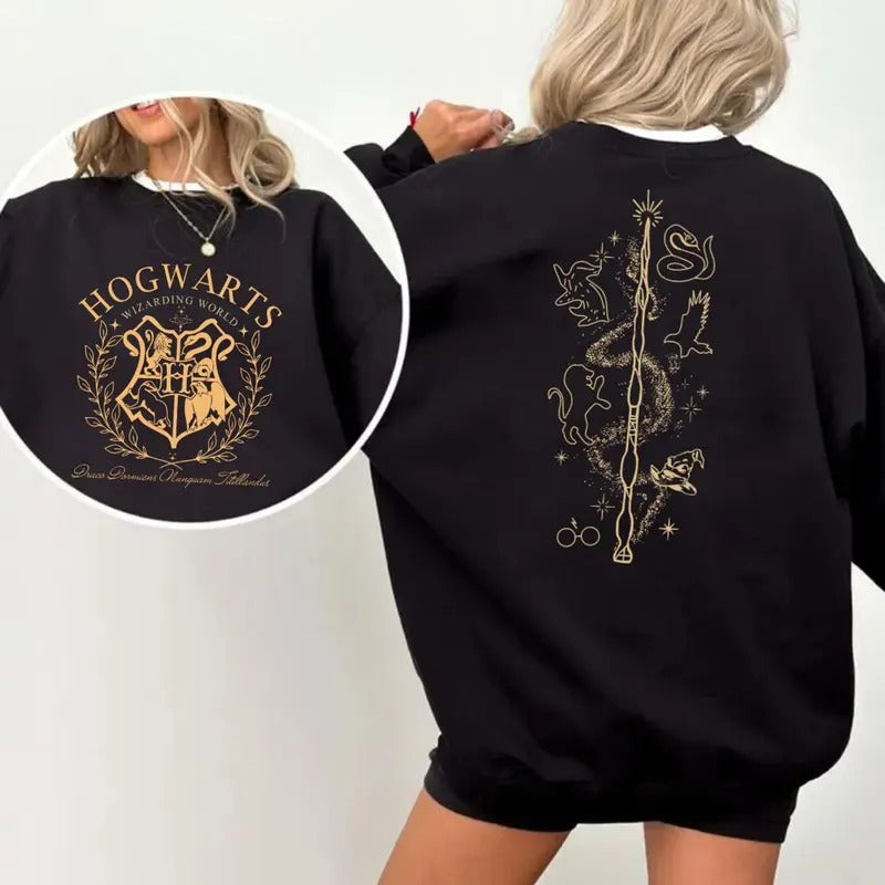 Wizard House 2 Sides Magic School Houses Fantasy HP - Adult & Kids T-Shirts, Sweatshirts & Hoodies apparel design preview 1