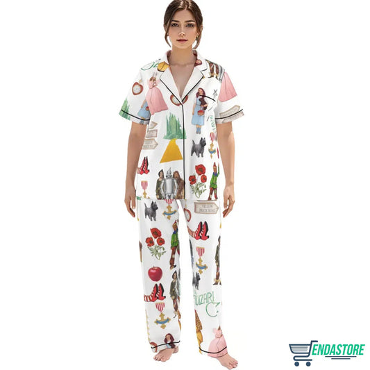 Wizard Of OZ We’re Off Yellow Brick Road Silky Satin Pajama Set 3D Sweater - Gift Idea product image 2