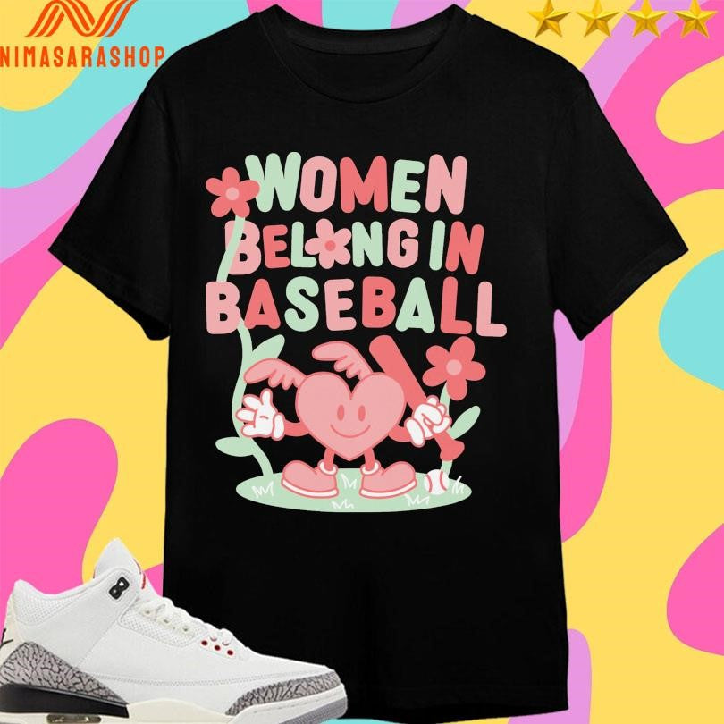 Women Belong In Baseball Heart 2026 - Adult & Kids T-Shirts, Sweatshirts & Hoodies apparel design preview 1