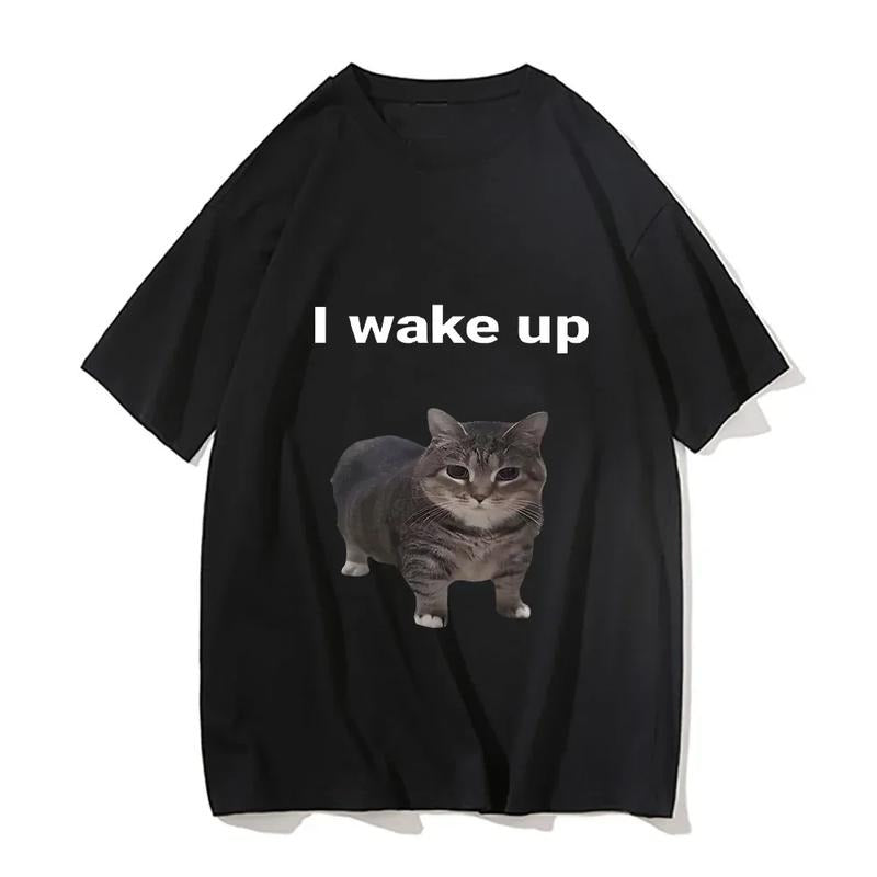 Cute Cat L Wake Up Funny Cool Classic Clothes - Adult & Kids T-Shirts, Sweatshirts & Hoodies apparel design preview 1