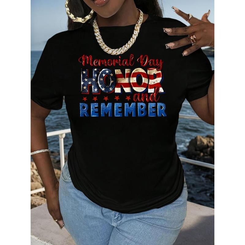 "Memorial Day Honor Remember" Red Casual Crew Neck - Adult & Kids T-Shirts, Sweatshirts & Hoodies apparel design preview 1