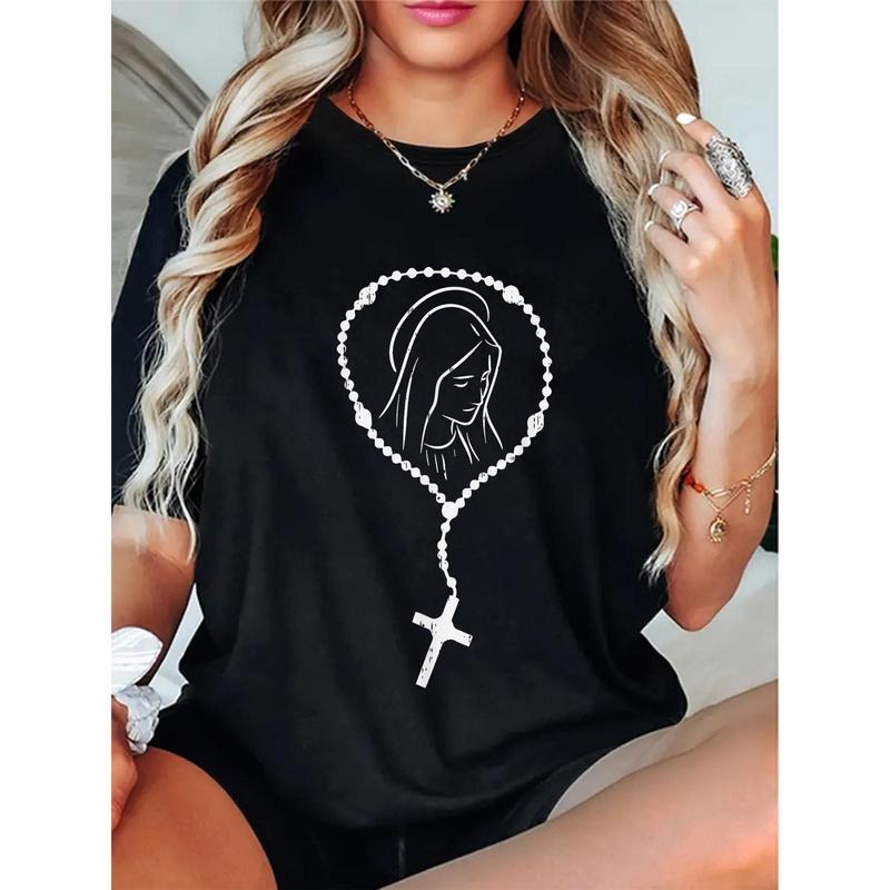100% Rosary Virgin Mary Black Faith Inspired - Adult & Kids T-Shirts, Sweatshirts & Hoodies apparel design preview 1
