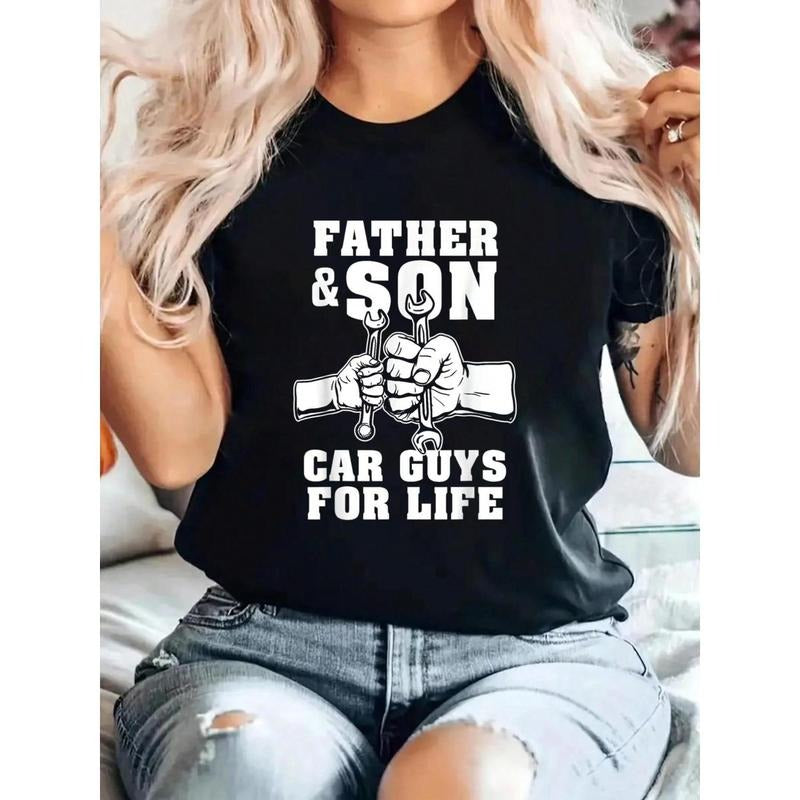 Casual "Father Son Car Guys Life" Black White - Adult & Kids T-Shirts, Sweatshirts & Hoodies apparel design preview 1