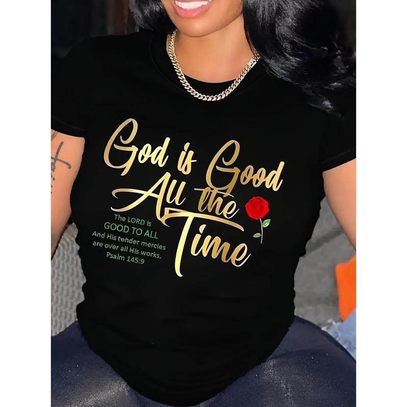God Is All Time Letter Printed Round Neck Short - Adult & Kids T-Shirts, Sweatshirts & Hoodies apparel design preview 1