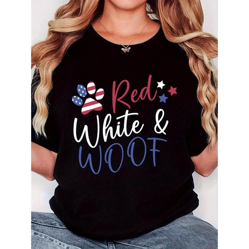 Patriotic "Red White Woof" American Flag Dog Paw - Adult & Kids T-Shirts, Sweatshirts & Hoodies apparel design preview 1